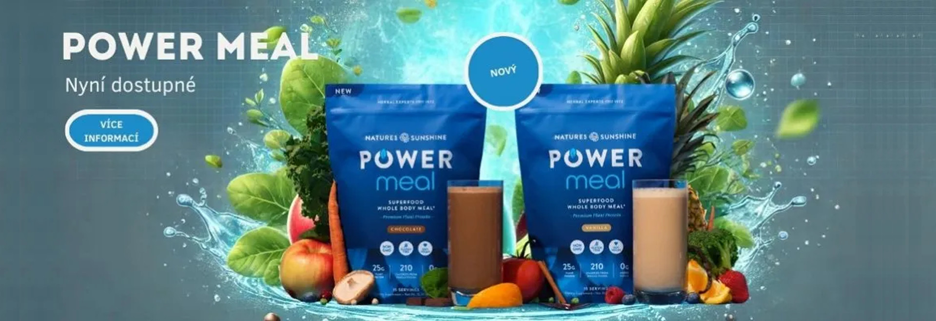 Krémový shake s vanilkovou nebo čokoládovou příchutí POWER MEAL Nature's Sunshine® USA - Výživné superpotravinové jídlo - nahradí jedno hlavní jídlo